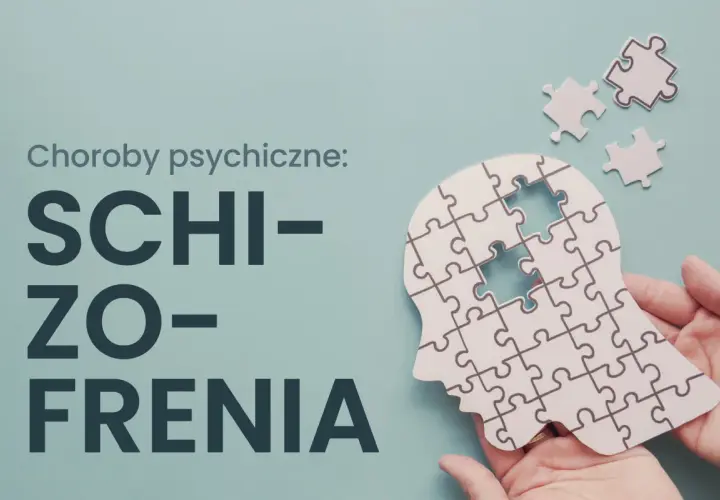 Co to jest schizofrenia? Obraz przedstawia głowę z puzzli, z brakującymi elementami, symbolizującymi złożoność tej choroby psychicznej.